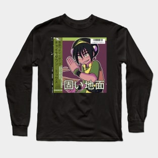 Vaporwave anime girl earth bender Long Sleeve T-Shirt
